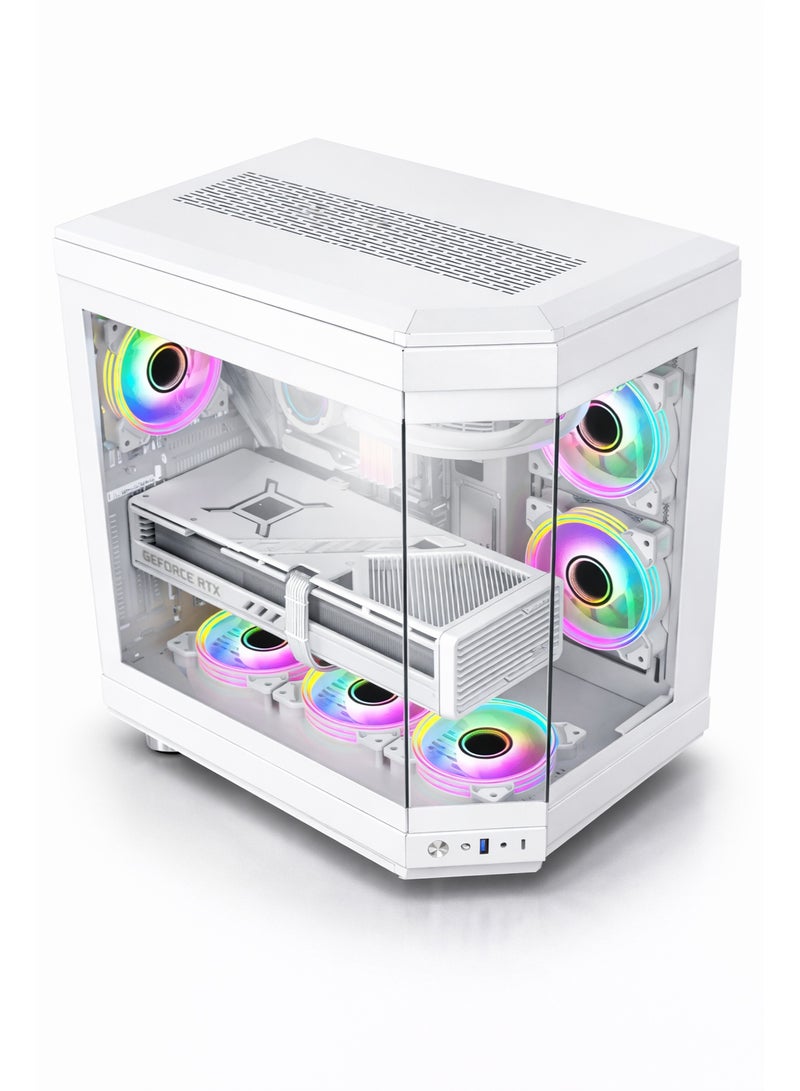 Game Sekret Fusion Gaming PC - Intel Core i7-14700K | GeForce RTX 5070 12GB | 32GB DDR5 RAM-1TB NVMe SSD | 360mm w/LCD Liquid Cooler-Z790 MB-850W Gold PSU | WiFi-Bluetooth-Windows 11 Pro | Game Sekret Desktop Computer | 1 Year Warranty white - Image 4